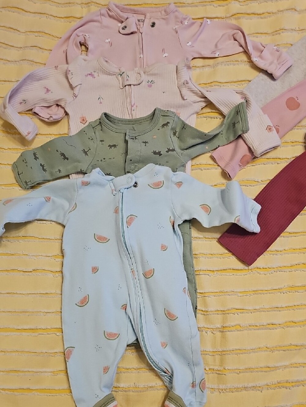Various Baby Long-Sleeve One-Piece Set in Pink, Mauve, Sage, Light Blue - Picture 3 of 8